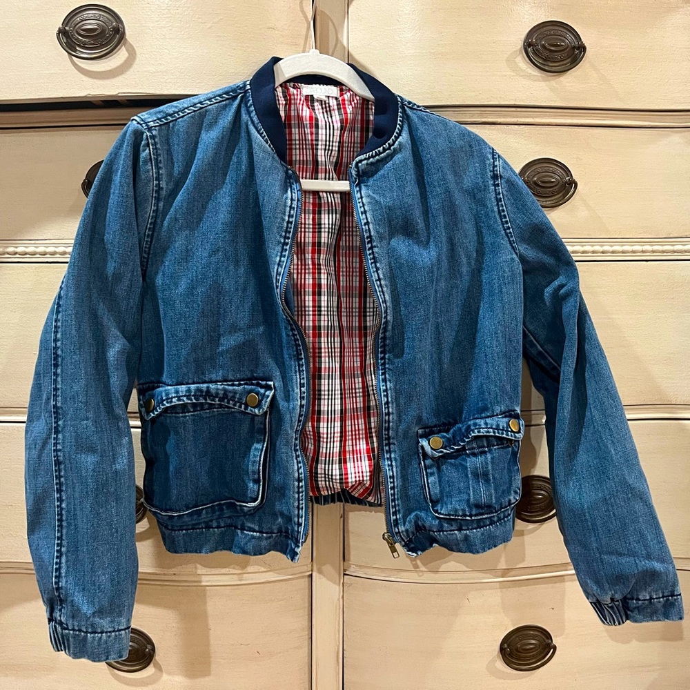 Abound plaid lined denim jacket